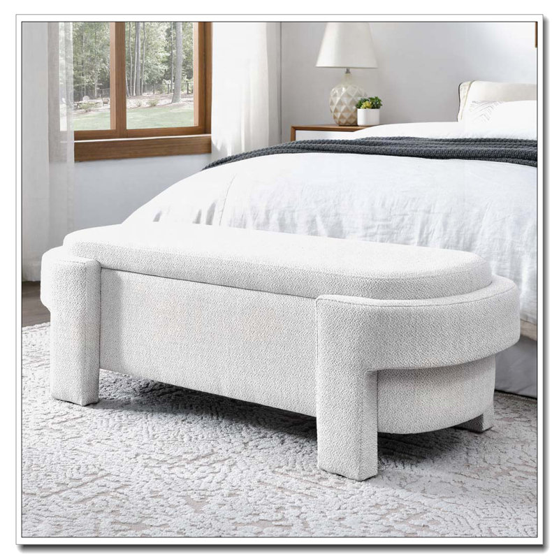 Flip Top Storage Bench, White