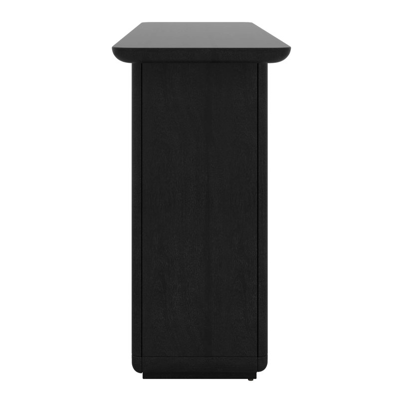 Console en bois, base en forme de U, style calme et minimaliste, console étroite et longue, Noir