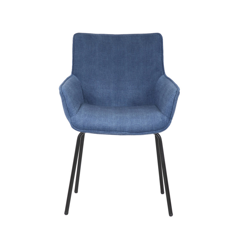 Chaise avec accoudoirs rembourrée Lizabeta, bleu