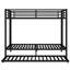 Metal Bunk Bed with Trundle, Black-114313891