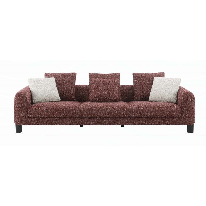 Luxueux canapé en tweed avec coussins moelleux pour un confort ultime
