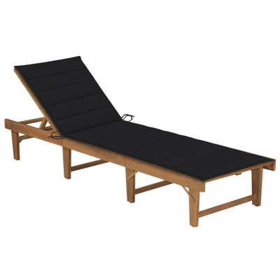 80" Long Acacia Single chaise with Cushions
