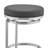 Kayisha Swivel Stainless Steel Metal Counter Height Bar Stool with Gray Faux Leather Seat-1793898906-1793898907