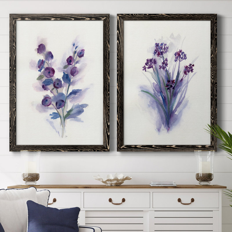 «Pretty in Purple I», ensemble de 2 reproductions d'art, Pas de tapis, H 37,5 po x l 55 po x P 1,5 po