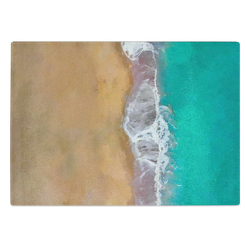 Glass Gold Coast Beach in Australia in Abstract Chopping Board, 39 cm W x 28.5 cm L
