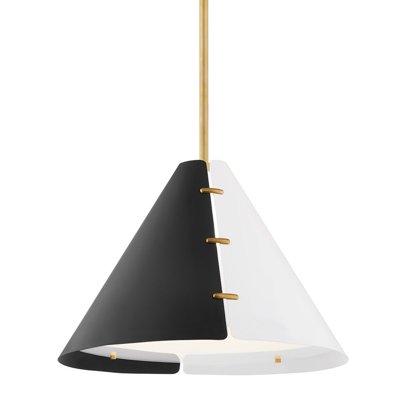 Luminaire suspendu conique à 1 lumière tadwick, H 23 po x l 20 po x P 20 po