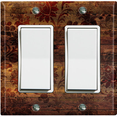 Patterned 2 - Gang Toggle Light Switch Standard Wall Plate