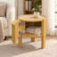 Table d'appoint ronde cannelée avec placard de rangement et porte à fermeture douce