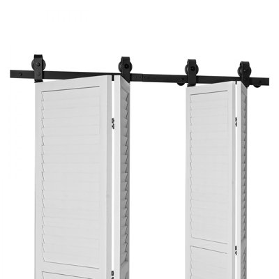 Bi-Folding Sliding Barn Door Hardware Track Kit for Four  Doors