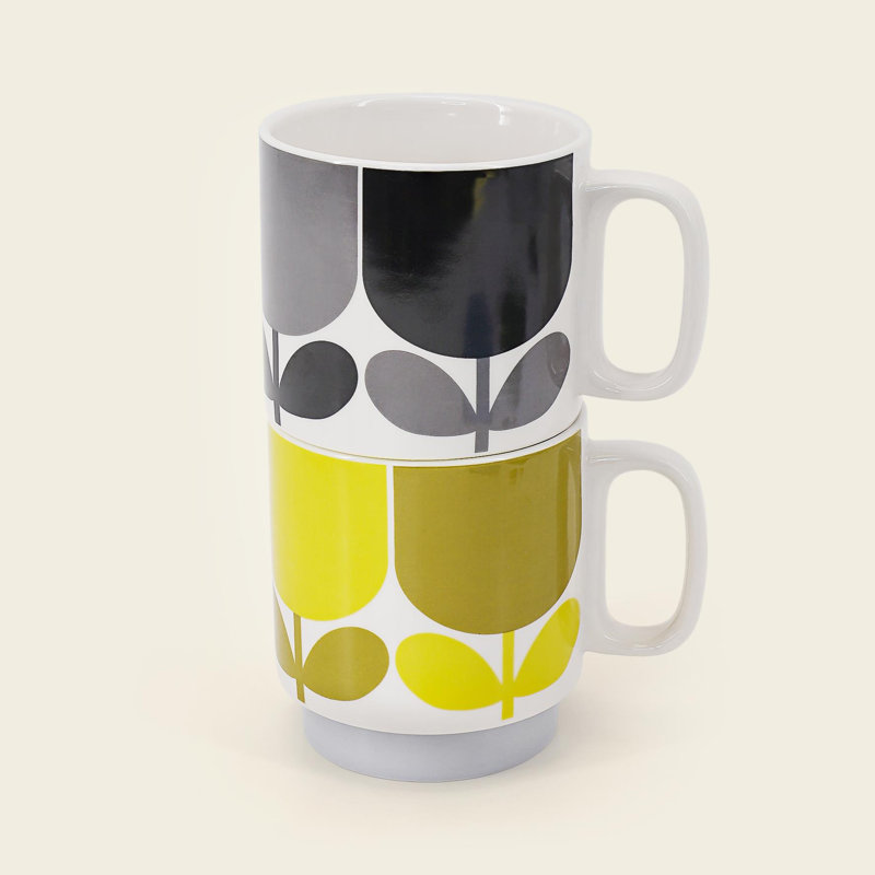 Ceramic Mug, 2, Slate/Ochre