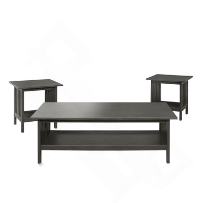 End Table Coffee Table, Classic And Two Set Antique Gray Finish 3Pc Occasional Table Set Wooden Transitional Living Room Furniture