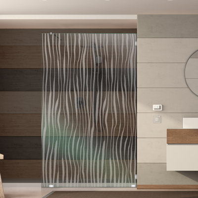 Paroi de douche en verre trempé l 43-1 / 2 po x H 75 po avec motif sablé givré
