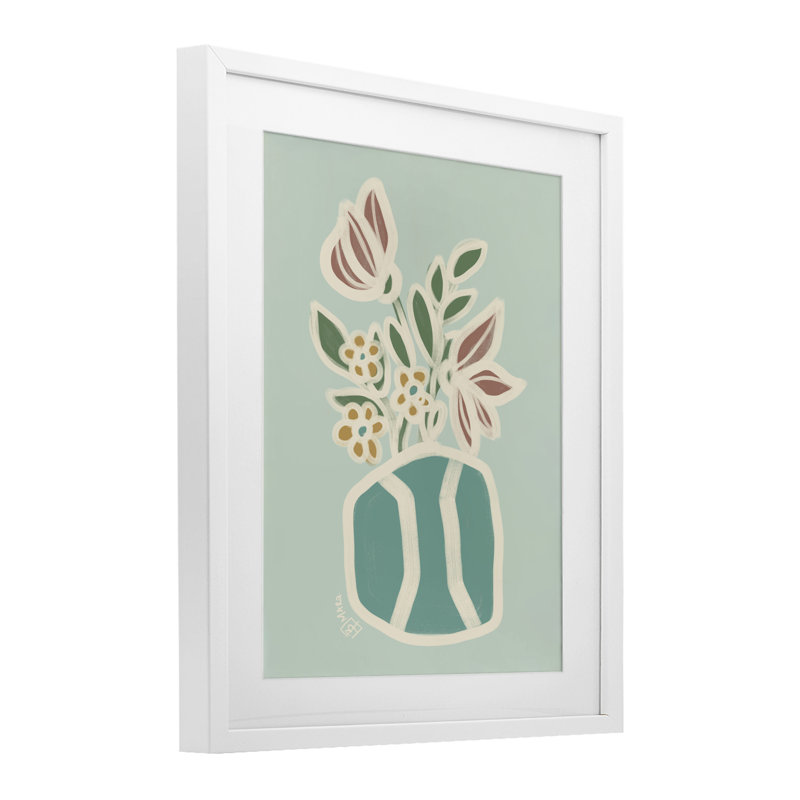 Erin, bouquet de fleurs, reproduction encadrée sous verre, design par Beki Marquardt, H 21 po x l 17 po, Cadre blanc côtier