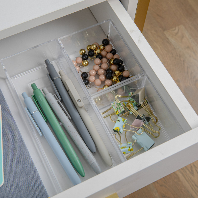 Ensemble de 3 plateaux de rangement empilables en plastique Martha Stewart Brody
