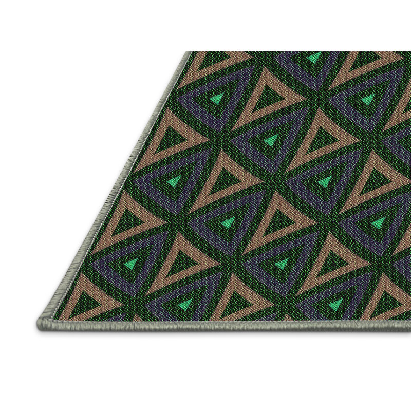 Tapis 100% à motifs lavables à la machine 2989_PAT3826_GRN, Rectangle de 2 pi x 3 pi