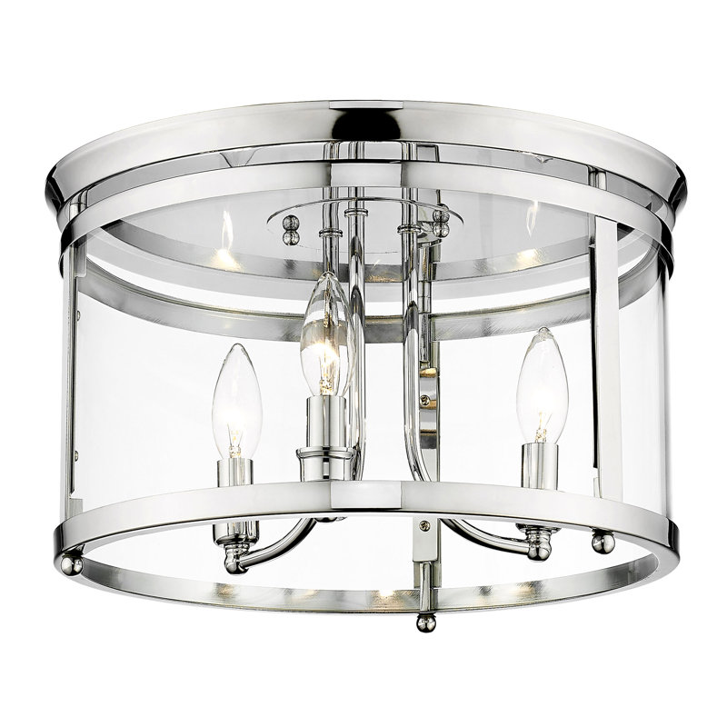 Aarav Glass Flush Mount, Chrome