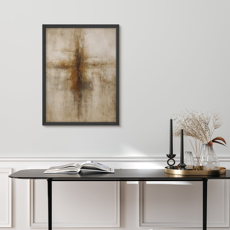 Reproduction d'art encadrée abstraite pour décoration intérieure moderne - 12 po x 16 po, Noir, H 16 po x l 12 po