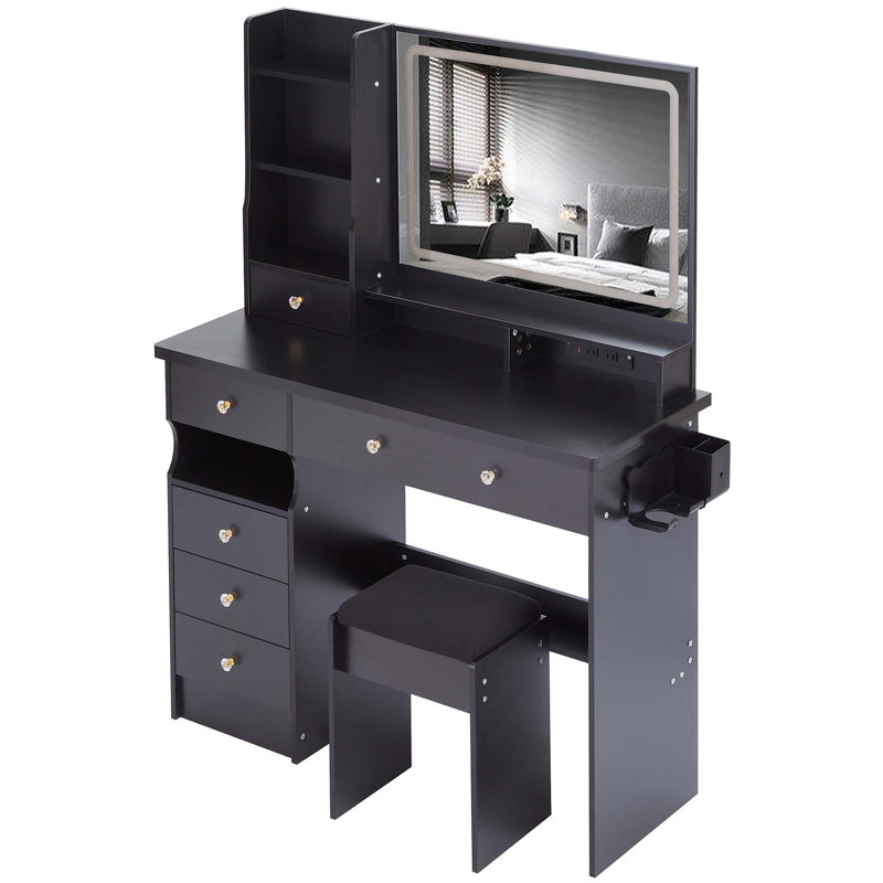 Makeup Vanity Table Set, Black