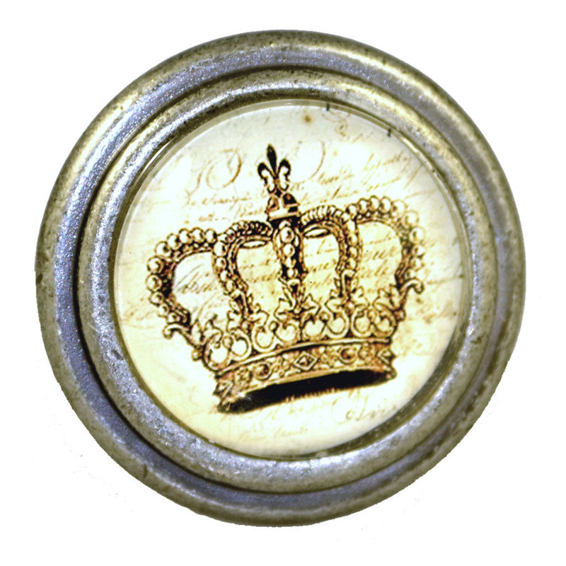 Poignée couronne du roi à finition argentée royale (ensemble de 4) 