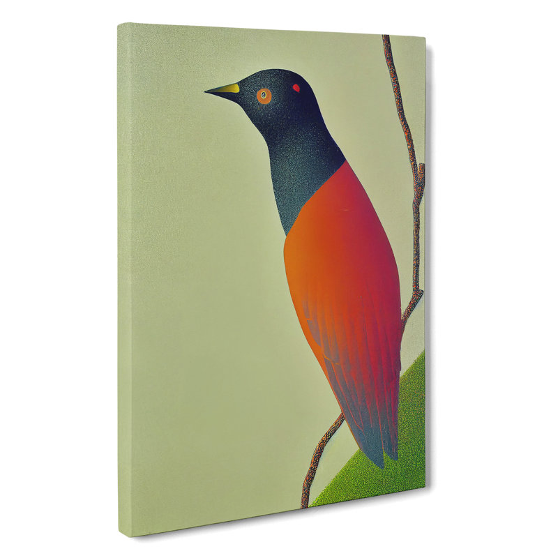 Pointillism Bird - Wrapped Canvas Print, 50cm H x 35cm W x 3cm D