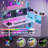L Shaped Desk With Bookshelf and  Drawer, Corner Desk with LED Lights-812758170