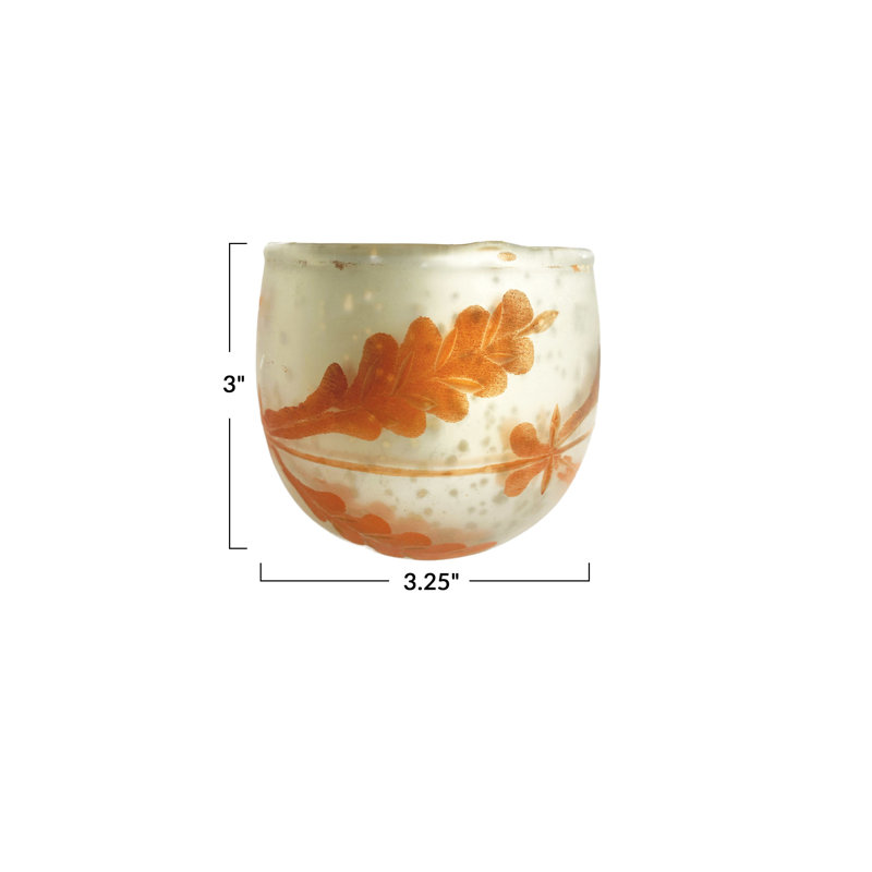Etched Mercury Glass Tealight/Votive Candleholder