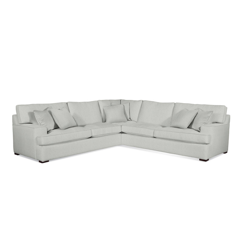 Bridgetown 3 - Piece Upholstered Sectional, Light Blue Performance Fabric; 0851-55, Java Finish