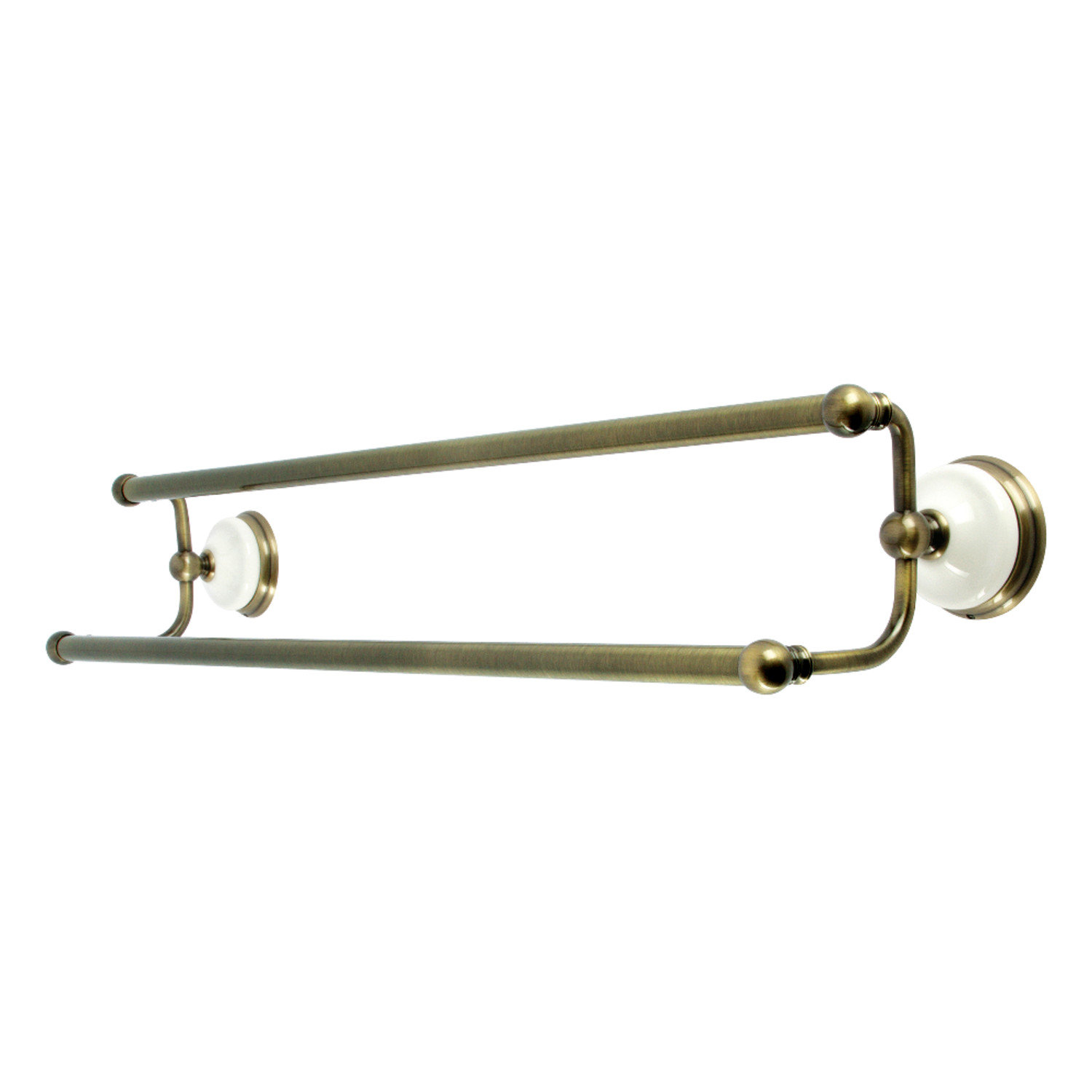 Victorian 24" Dual Towel Bar, Antique Brass