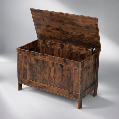 Banc de rangement en bois pour enfants avec charnière de sécurité, grande capacité pour les jouets et les livres, montage facile, idéal pour la salle de jeux et le salon.