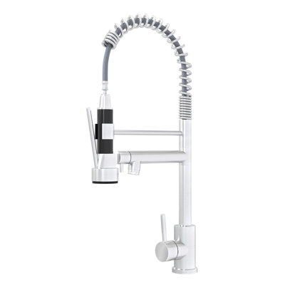 Robinet de cuisine en nickel brossé - Design moderne, fabriqué en acier inoxydable 304, finition 304, idéal pour les cuisines contemporaines
