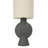 Sculptural Table Lamp with Linen Shade