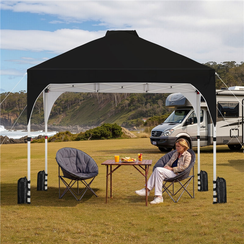2m x 2m Pop-up Canopy Tent with Roller Bag, Black
