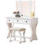 Ensemble de meuble-lavabo unique moderne avec tabouret et tiroirs à miroir pliables en MDF de couleur blanche-1801934115