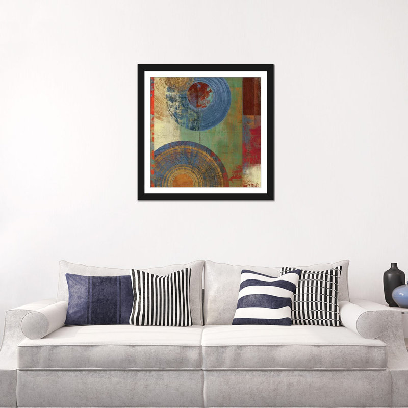«Oribis Blue on Green» par PI Studio - Estampe numérique sur toile tendue avec châssis, H 24 po x l 24 po x P 1 po, Blanc