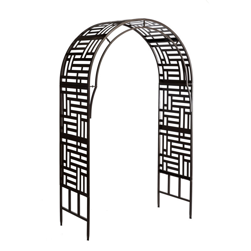Geometric Black Metal Garden Arch Arbor
