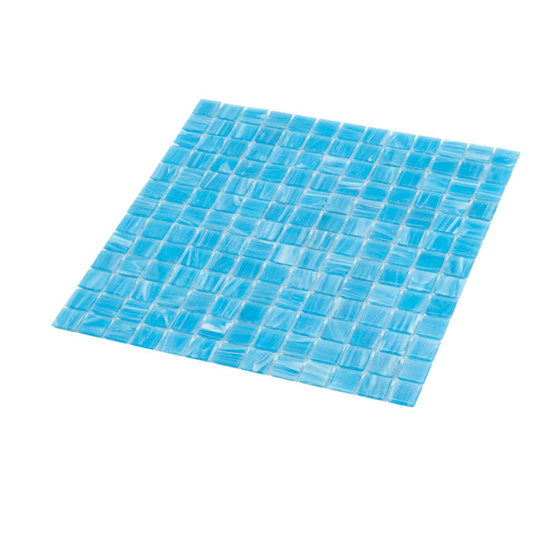 Celestial 0.8" x 0.8" Glass Grid Mosaic Wall & Floor Tile, Dodger Blue