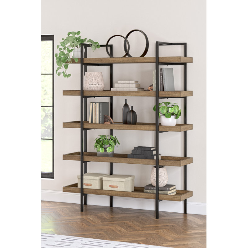 Starmore 76" Bookcase, Dark Brown, (5 Shelves) 76.25"H x 58.13"W x 17.25"D