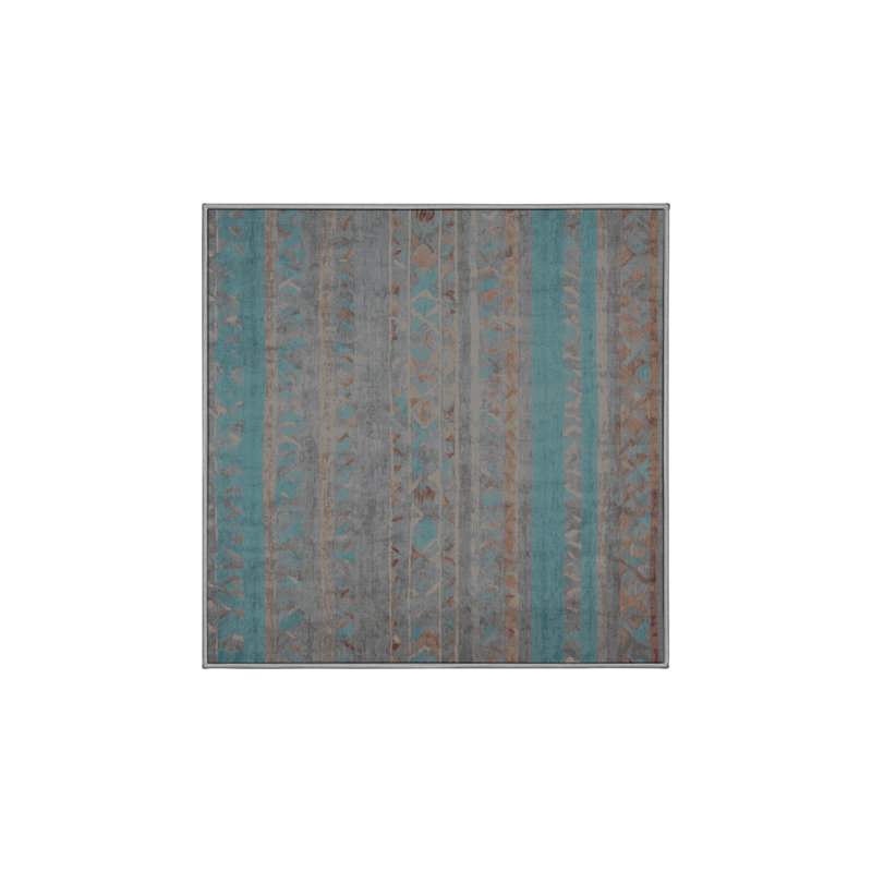 Tapis gris soyeux et moelleux, Carré 8 pi