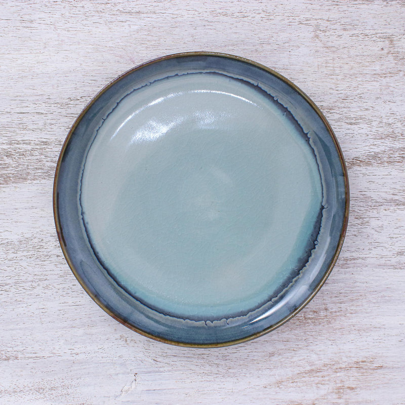 Foundry Select Handmade Blue Crush Ceramic Dinner Plate