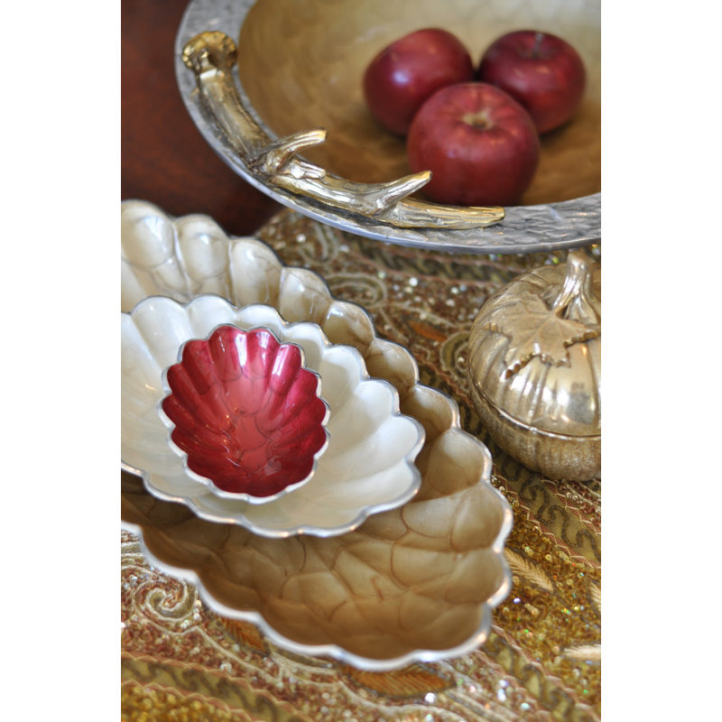 Peony Serving Bowl, Platinum