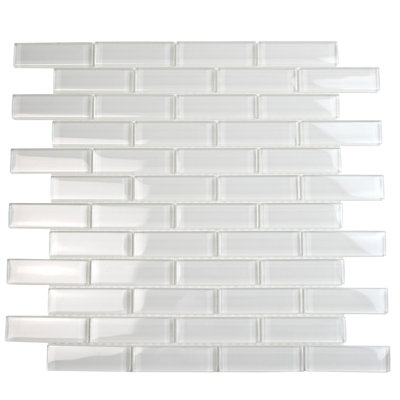 Carreau de mosaïque à joint de brique en verre 1 po x 3 po