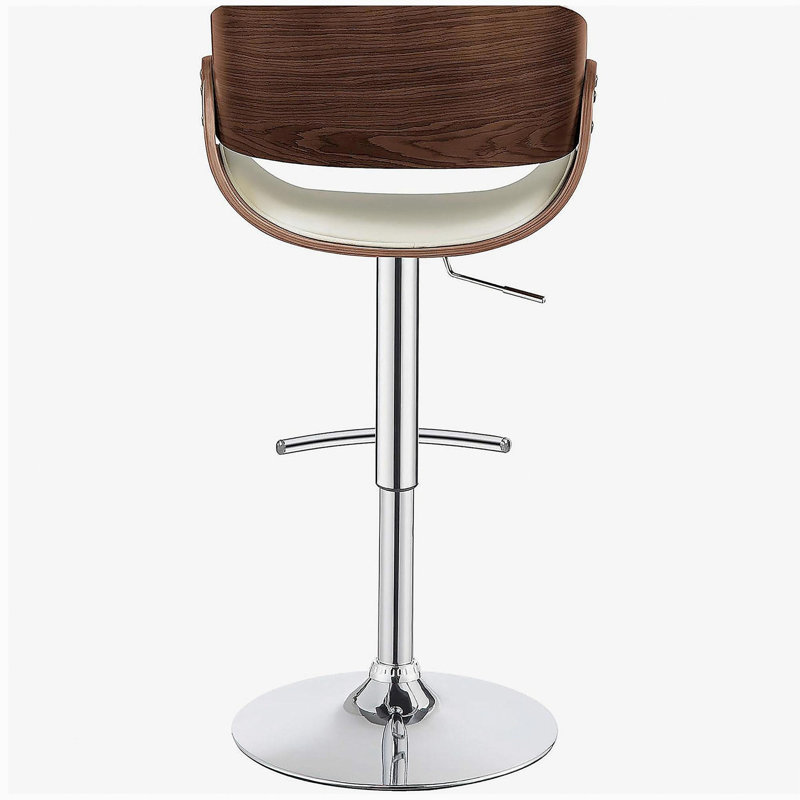 Tabourets de bar réglables beiges et chromés