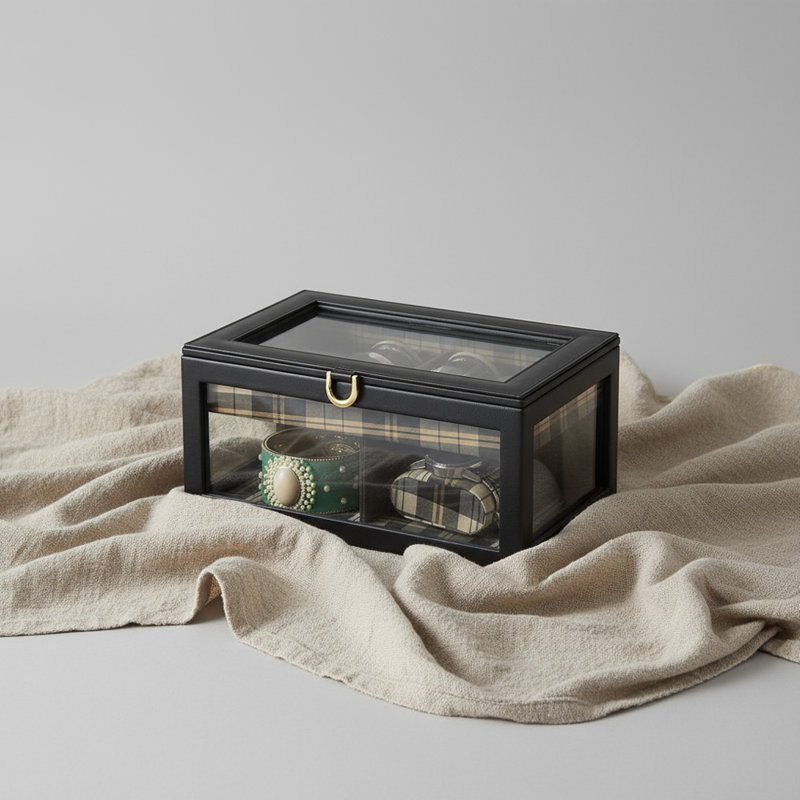 Clear Jewelry Display Case with Lock
