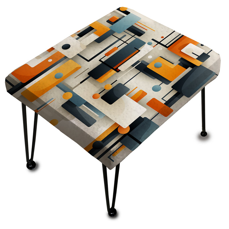 Grey Industrial Geometric Rectangle Mirage - Geometric Rectangle Ottoman