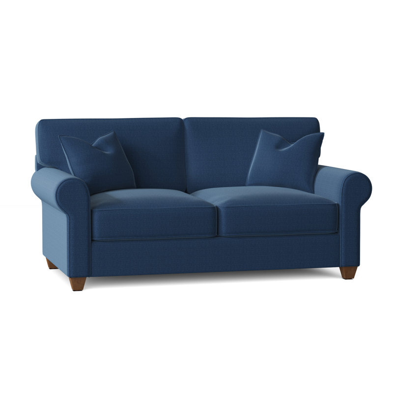 Canapé à accoudoirs arrondis Putney, Denim indigo classique