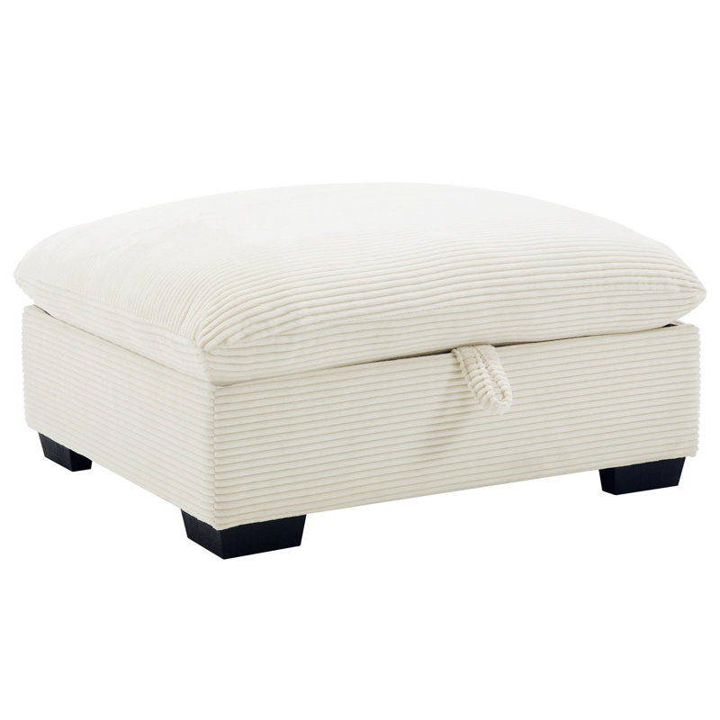 Versatile Corduroy Ottomans Footrest For Various Sofas, Enhancing Comfort, Beige