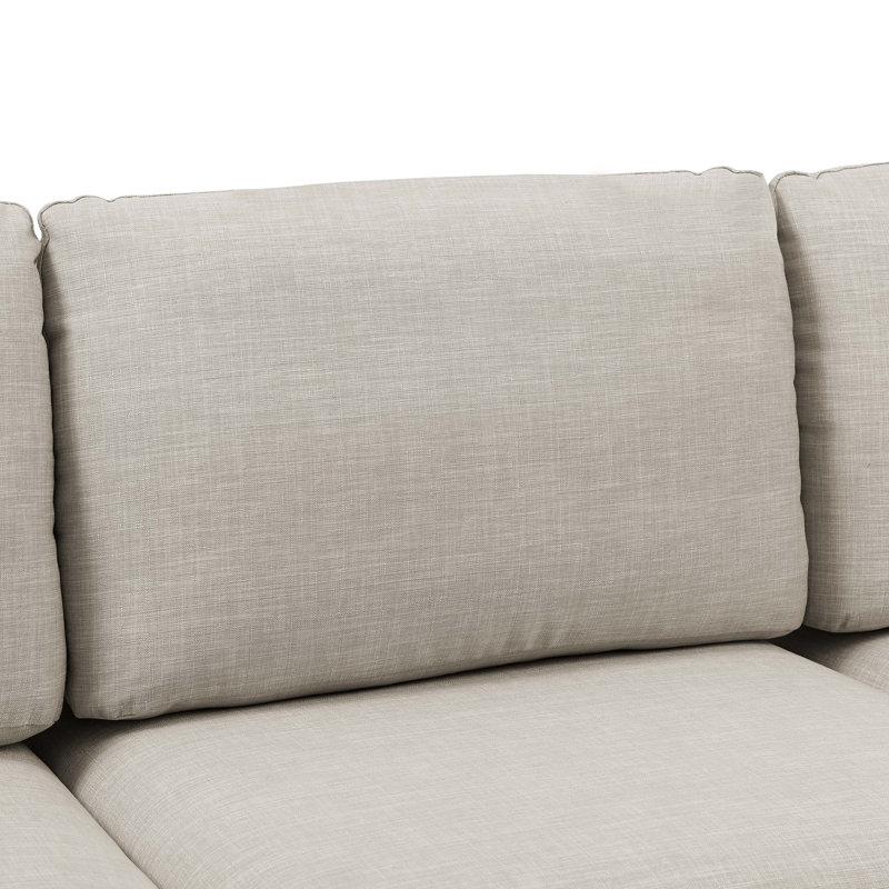 Canapé modulaire de coin Aruna 93,5 po, Mélange de lin amande