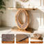 Console moderne et glamour avec miroir et incrustations de diamants broyés, table d'appoint pour entrée, salon, couloir ou hall d'entrée, marron