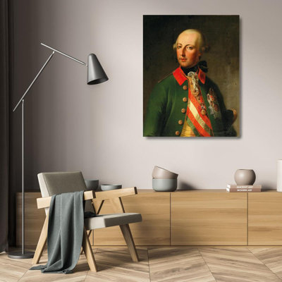 "Portrait of Emperor Joseph Ii" by  Joseph Hickel - Gallery Wrap Canvas Wall Art