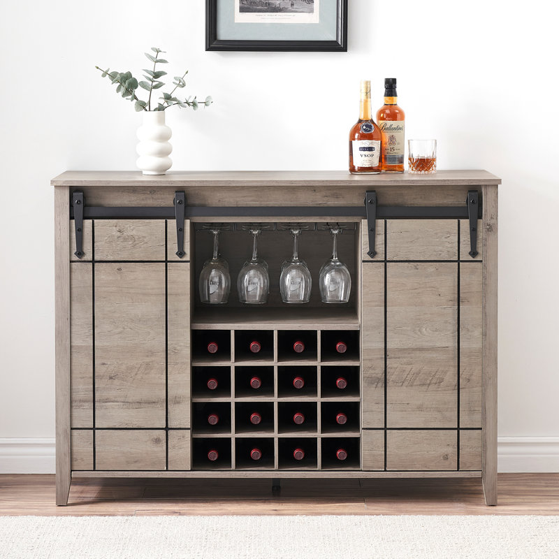 Armoire à vin avec rangement Farmhouse, Beige